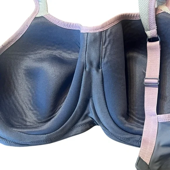 Panache Gray and purple High-Impact Sports Bra 34E - Picture 5 of 12